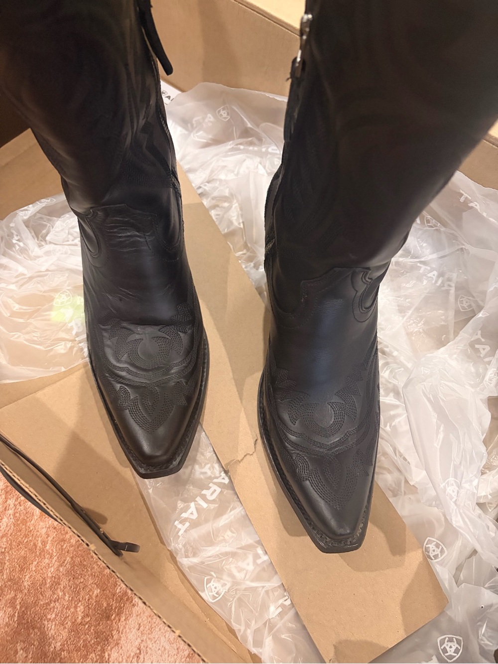 Ariat Black Tall Leather Boot - Picture 5 of 5